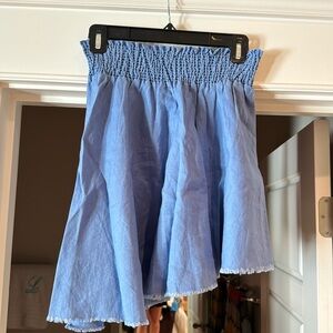 Tibi Linen Blue Skirt